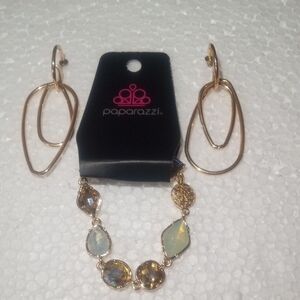 Paparazzi Gold and Iridescent Jewelry Set